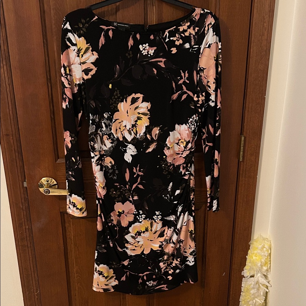 INC International Concepts Black and Pink Floral Dress
